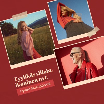 Tyylikäs äitienpäivä red collage,photo,dynamic,multi-photo,multi-image,montage