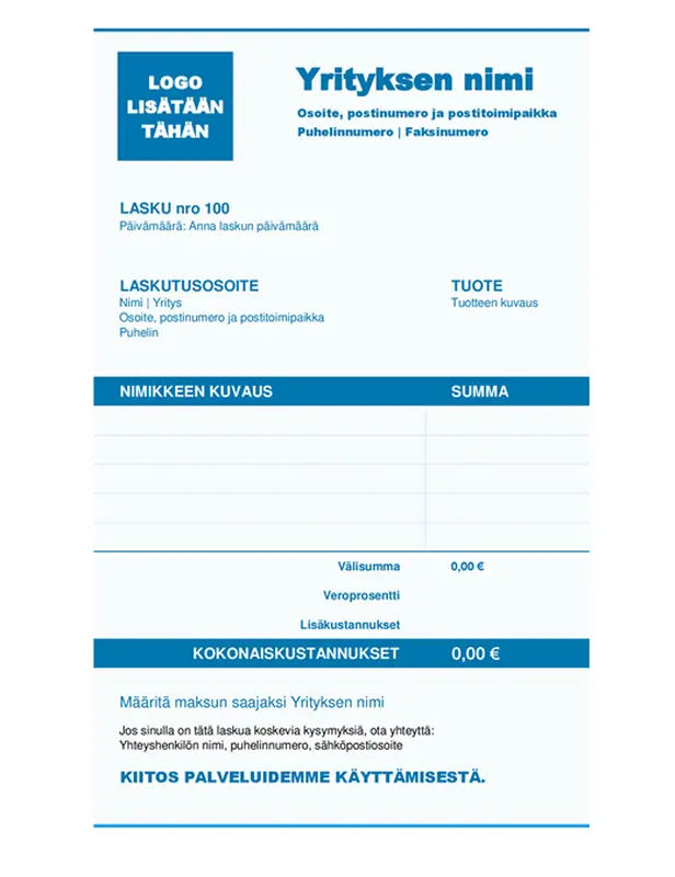 Perusyrityslasku modern simple