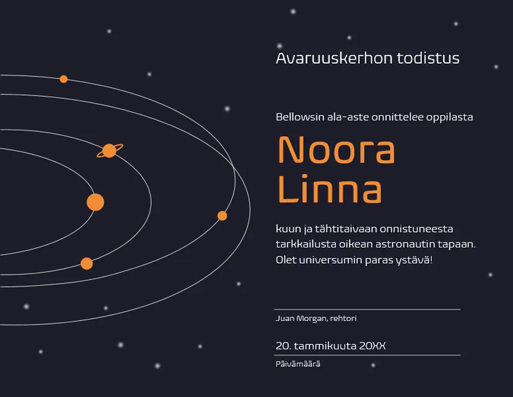 Opiskelijan suoritustodistus whimsical color block