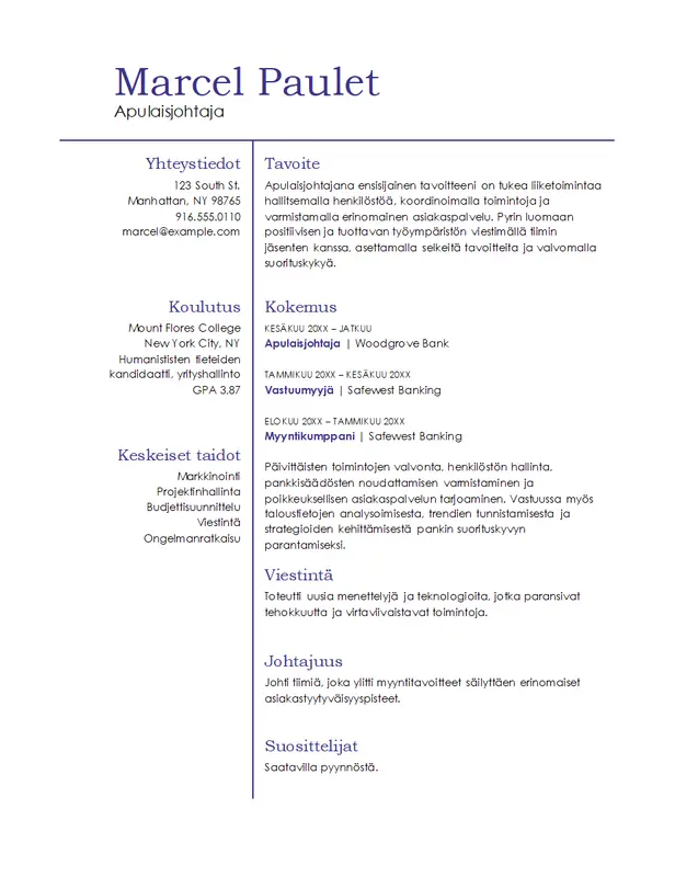Esihenkilöiden perusansioluettelo