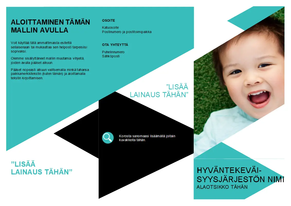 Voittoa tavoittelemattoman organisaation esite modern-geometric