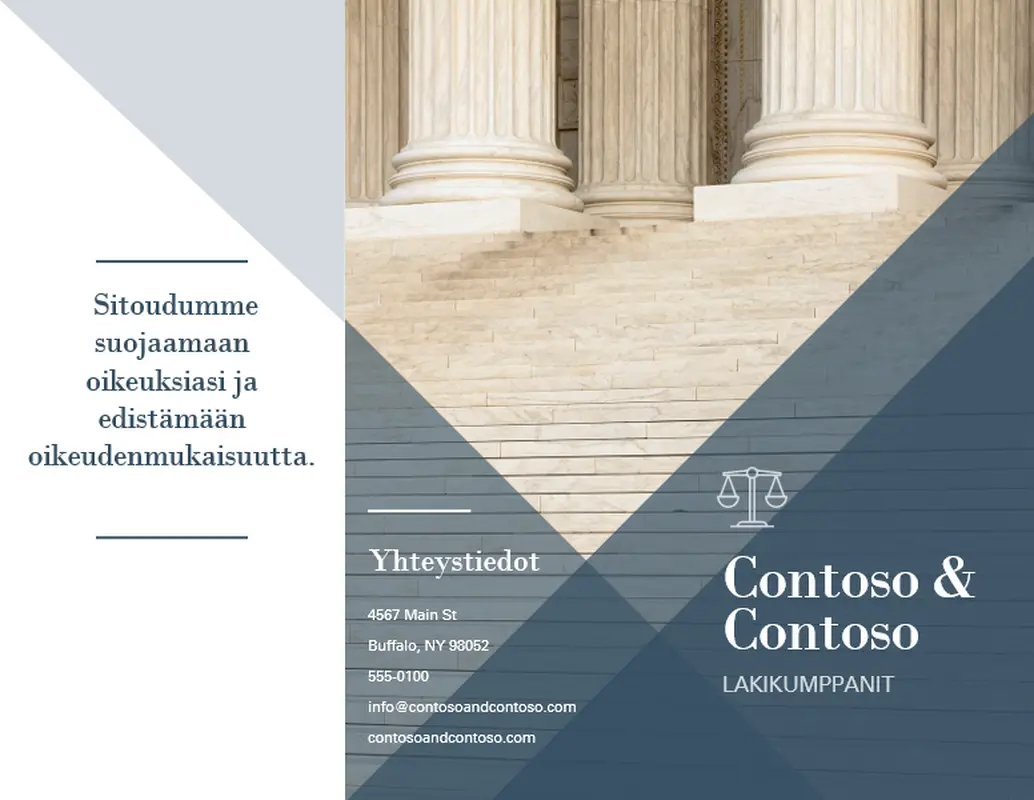 Kulmikas kolmiosainen esite modern-geometric