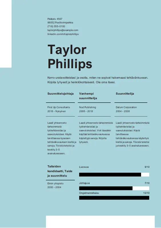 Selkeä ja tyylikäs ansioluettelo modern simple