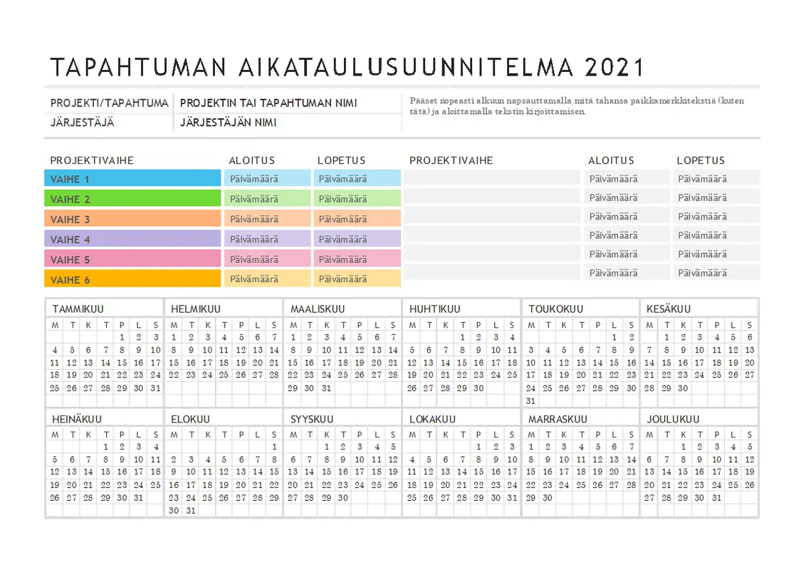 Tapahtumasuunnitelma