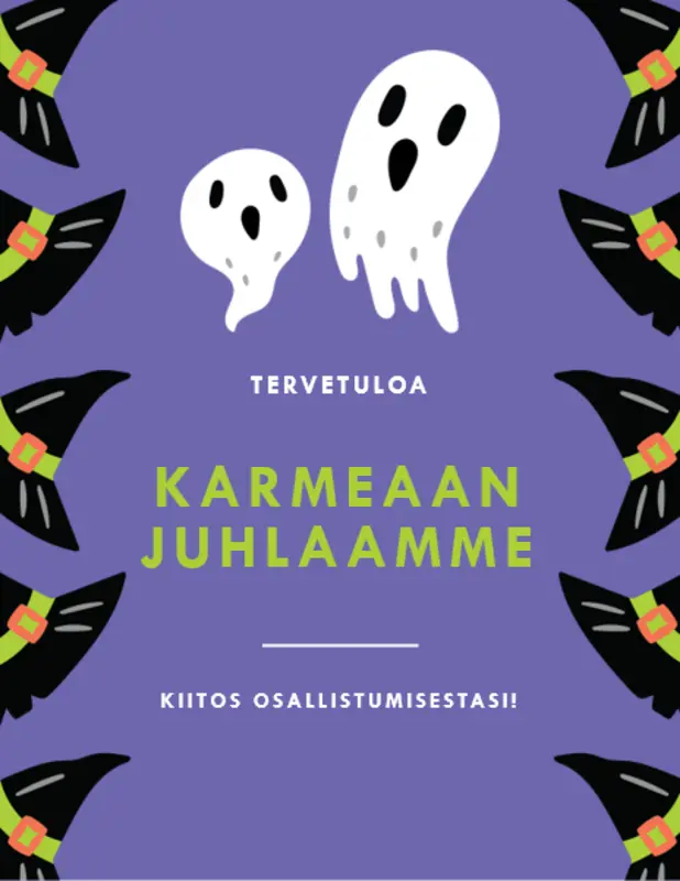 Halloween-juhlan tulostettavat materiaalit purple whimsica color block