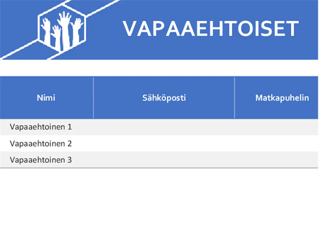 Vapaaehtoisten tehtävät modern-simple