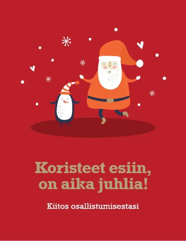 Joulujuhlien tulostettavat materiaalit whimsical color block