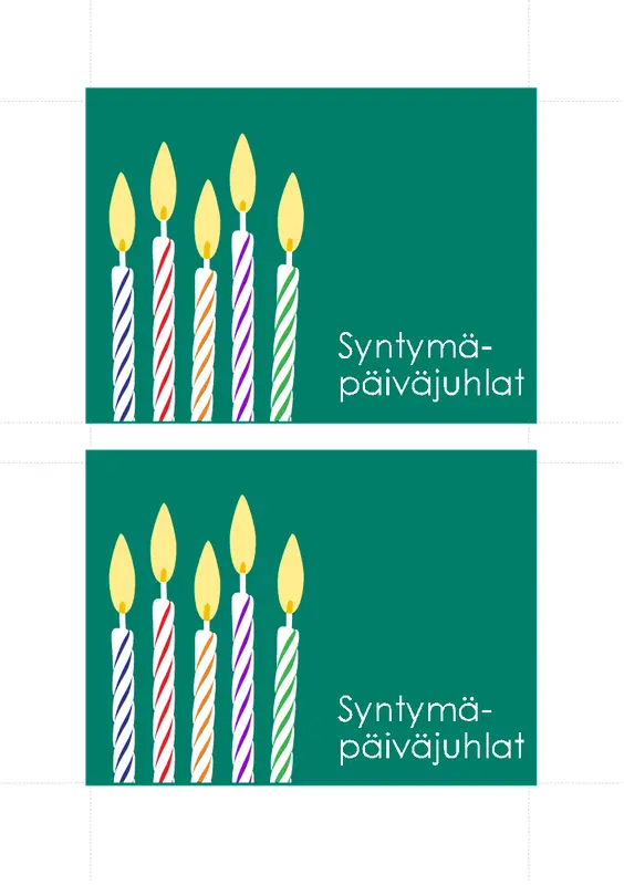 Kutsukortit syntymäpäiville (2 per sivu) modern-simple