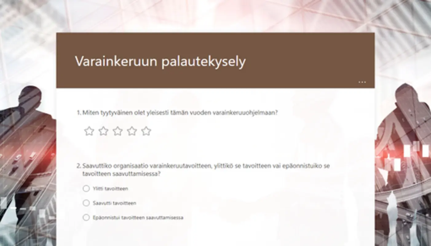 Varainkeruun palautekysely brown