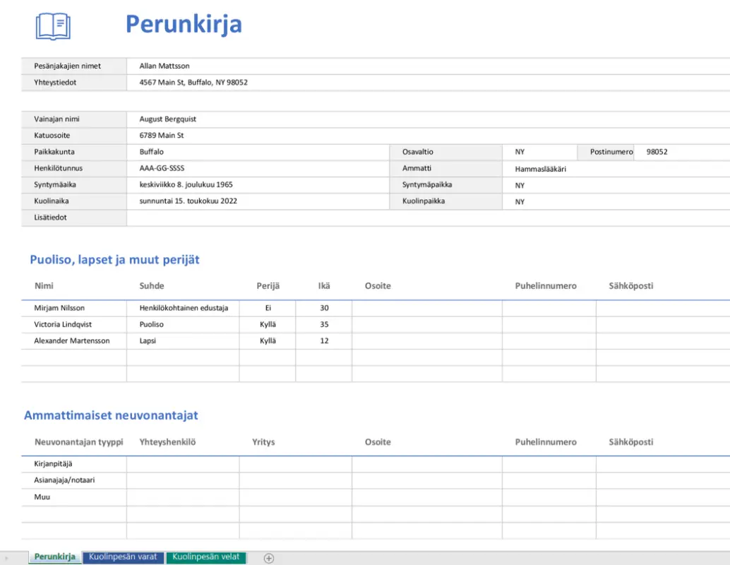 Perunkirja modern simple