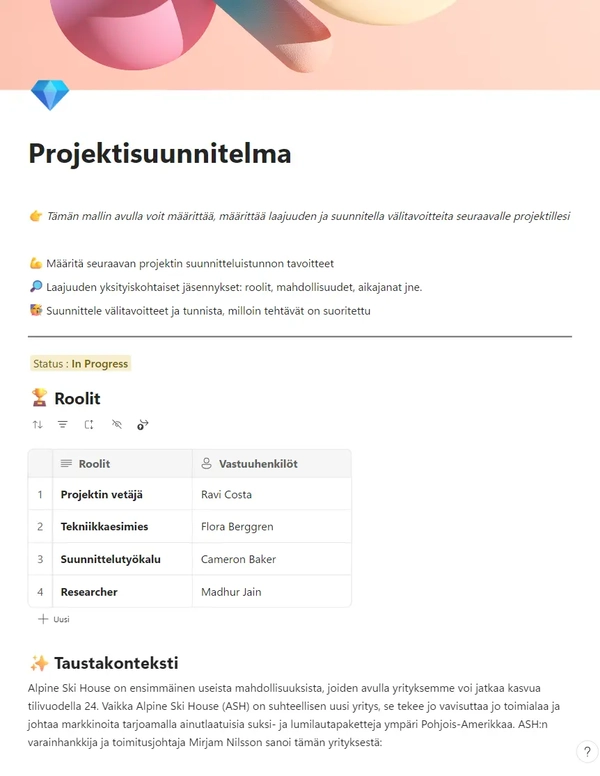 Projektisuunnitelma