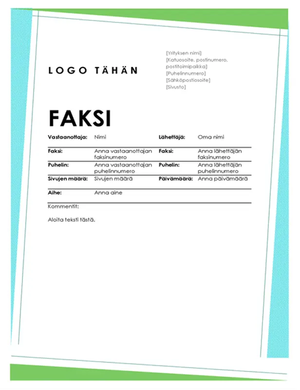 Faksin kansilehti (geometrinen)