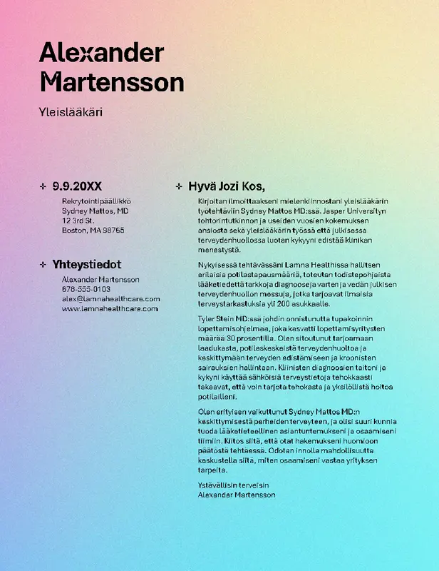 ATS:n terveydenhuollon saatekirje