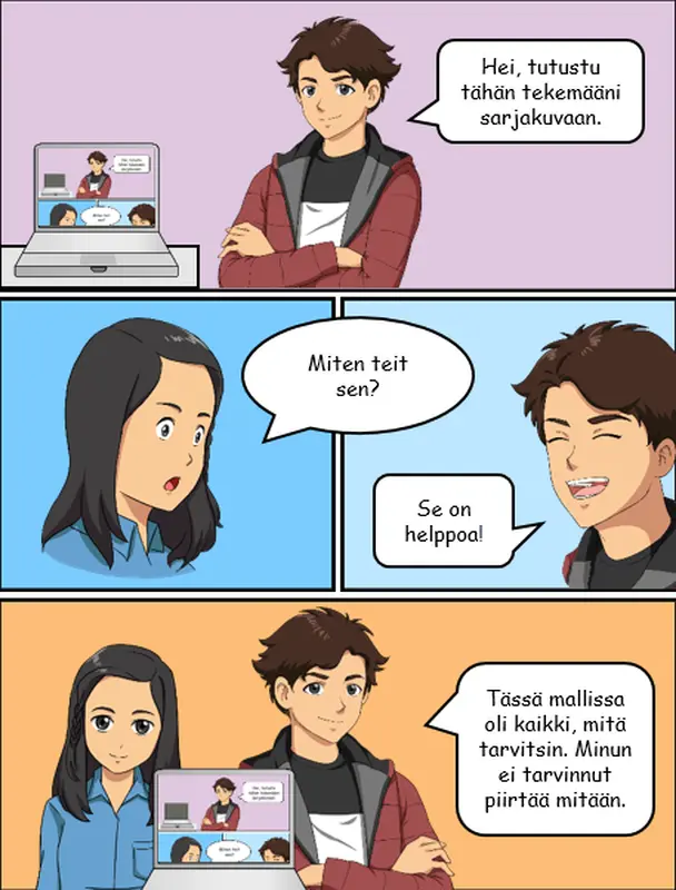 Manga-sarjakuvamalli whimsical color block