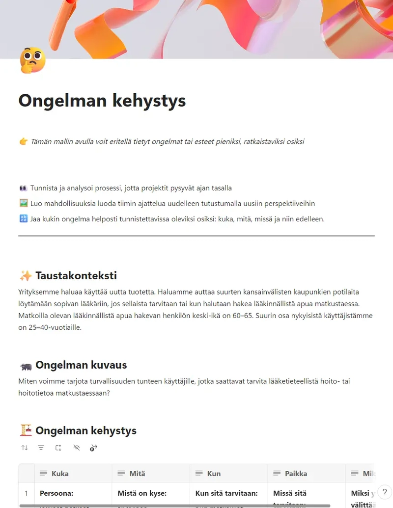 Ongelman kehystys