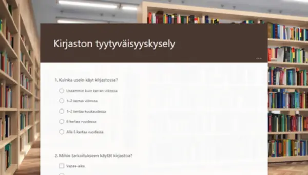 Kirjaston tyytyväisyyskysely brown modern simple