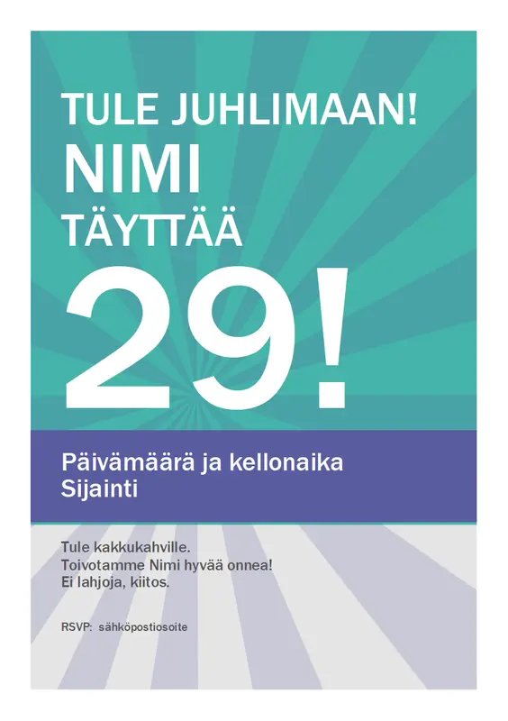 Syntymäpäiväjuliste modern-simple