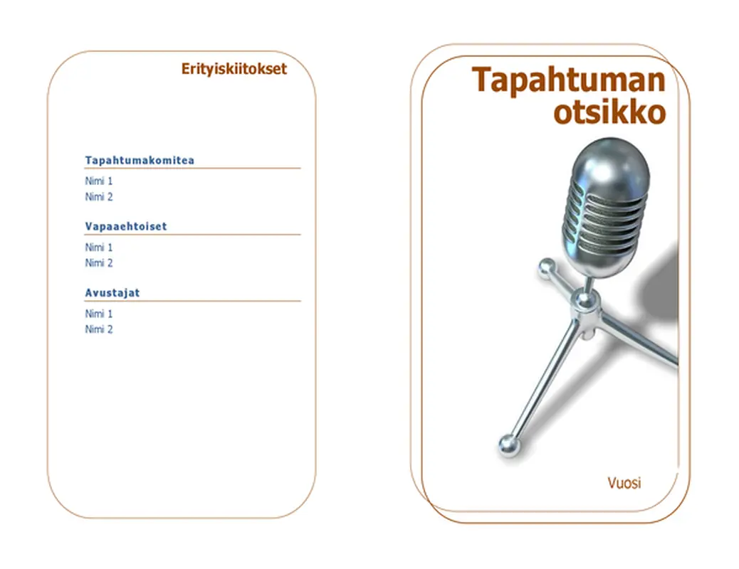Tapahtuman ohjelma (puolitaitto)