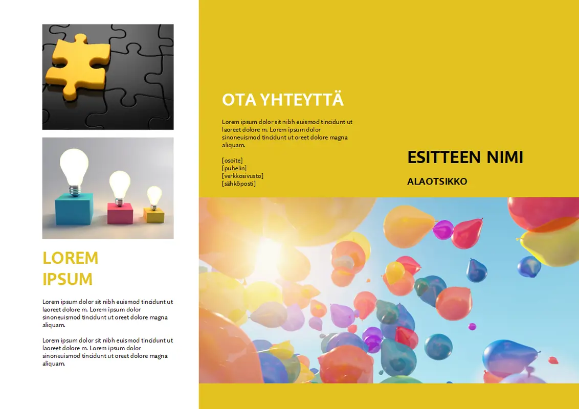 Keltainen tapahtumaesite modern-simple