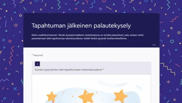 Tapahtuman jälkeinen palautekysely blue