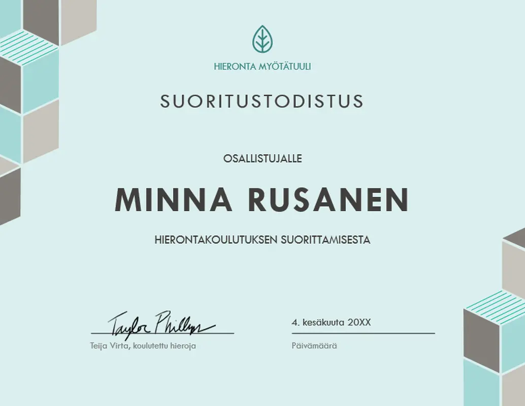 Suoritustodistus modern-geometric