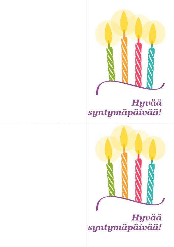 Syntymäpäiväkortit (2 sivua kohti)  yellow modern-simple