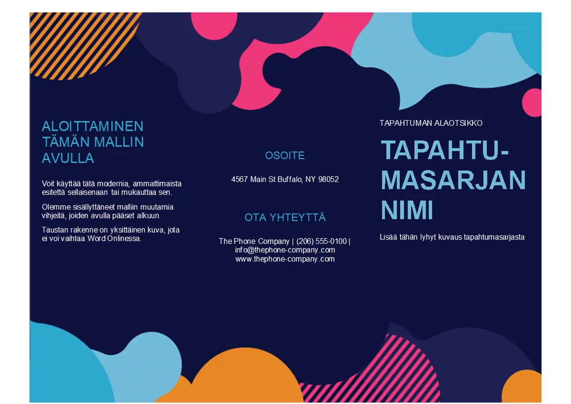 Tapahtumaesite (eloisat muodot)  modern-color-block