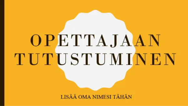 Tutustu opettajaan yellow modern color block