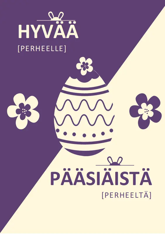 Violetti pääsiäiskortti modern-simple