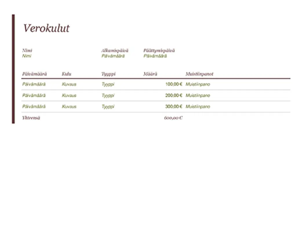 Verokulupäivyri modern-simple