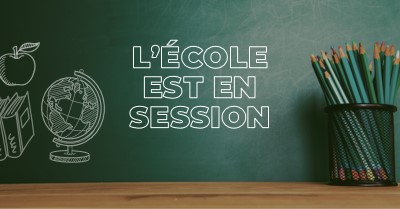 L’école est en session green modern-simple