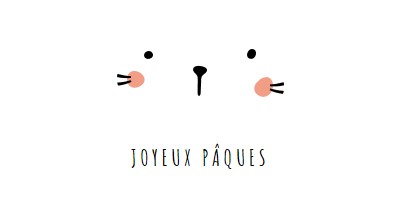 Joyeux Pâques, lapin white whimsical-line