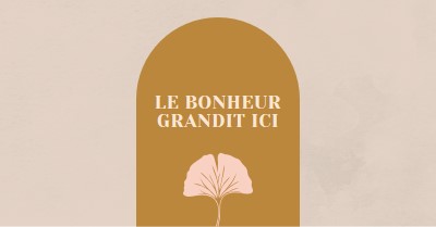 Le bonheur grandit ici gray organic-boho