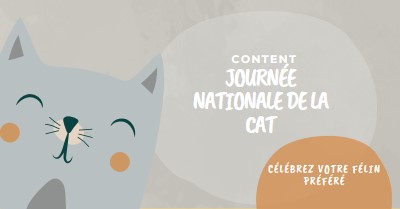 Joyeux Jour national du chat gray organic-simple