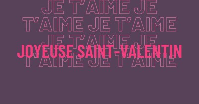 Je t’aime, Saint-Valentin purple modern-bold