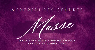 Messe du mercredi des Cendres purple modern-simple