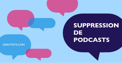 Suppression du podcast maintenant blue modern-color-block