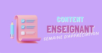 Semaine d’appréciation des enseignants purple whimsical-color-block