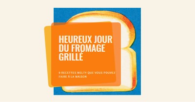 Heureux jour du fromage grillé orange modern-bold