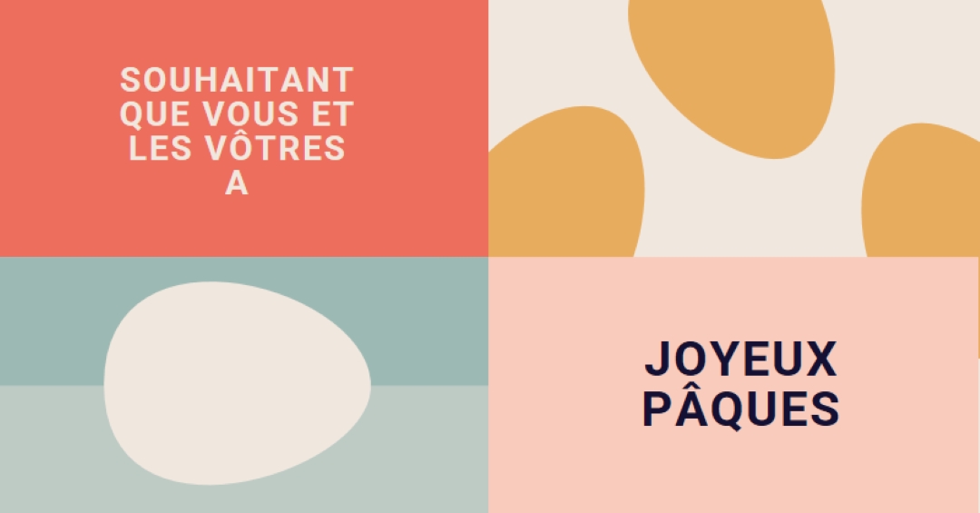 Joyeux Pâques à vous et aux vôtres orange modern-color-block