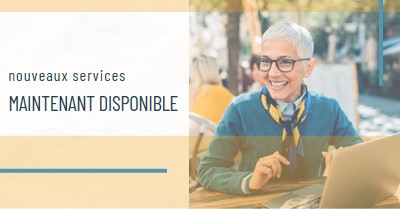 Service avec un sourire yellow modern-simple