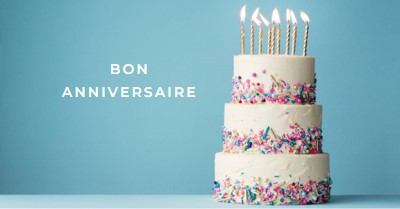 Bon gâteau d’anniversaire blue modern-simple