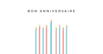 Joyeux bougies d’anniversaire white modern-simple