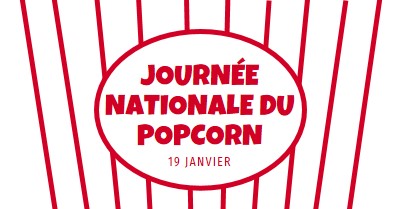 Journée nationale du maïs pop-corn white whimsical-line