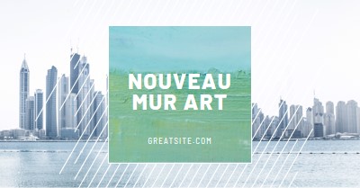 Nous avons de nouvelles peintures murales blue modern-geometric-&-linear