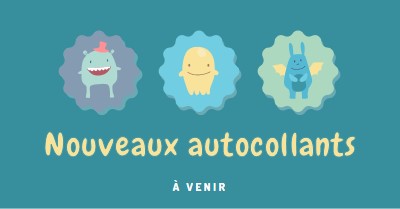 Nouveaux autocollants bientôt disponibles blue whimsical-color-block