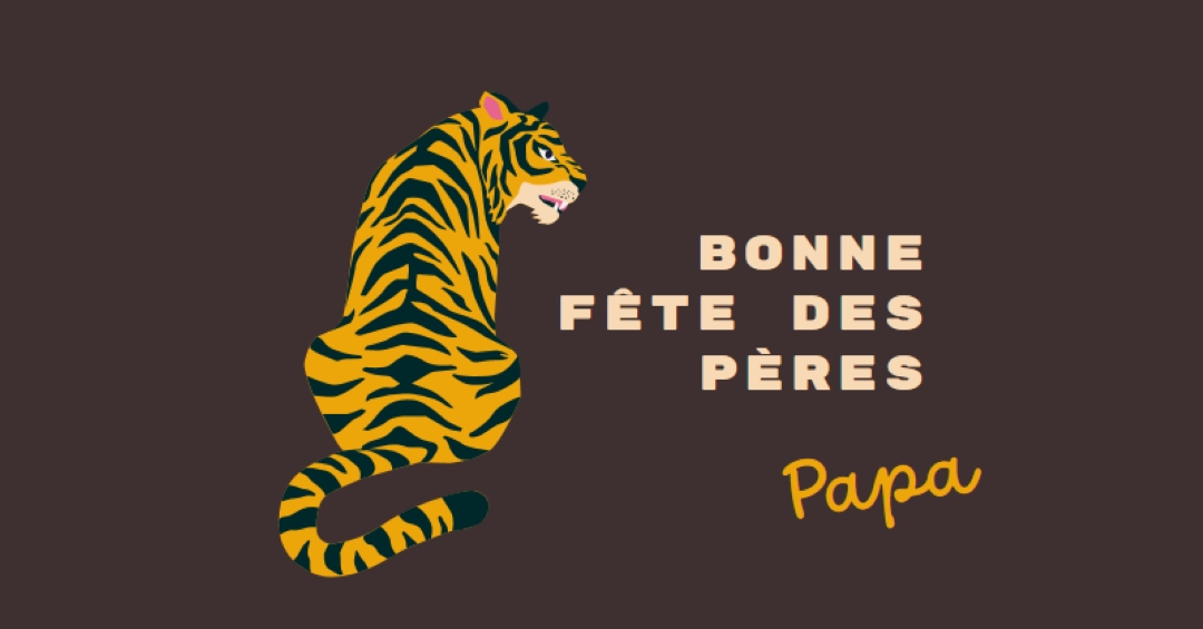 Bonne fête des Pères, papa brown whimsical-color-block