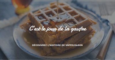 C’est le jour de la gaufre blue modern-simple