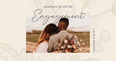 Annonce d’engagement white vintage-botanical