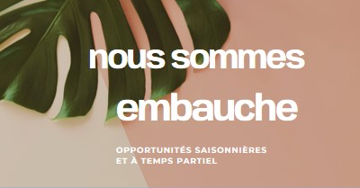 Nous recrutons des travailleurs saisonniers pink modern-simple